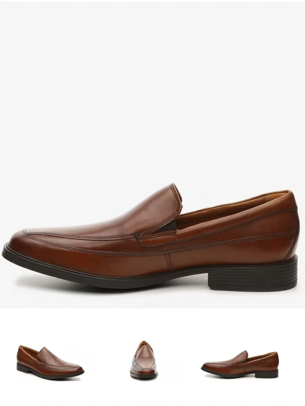 Clarks Men's Tan Leather Slip-On Loafers